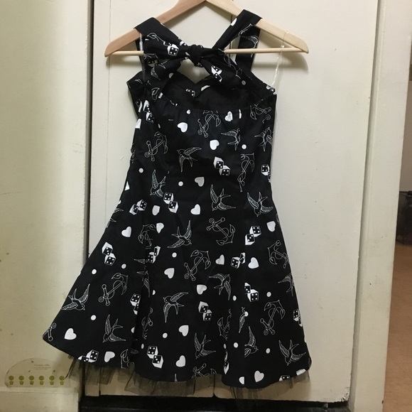 H&R Halter Black Dress with Patterned Print - Picture 7 of 8